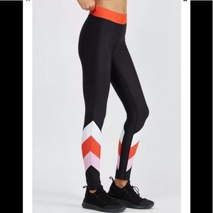 PE NATION FIRST GEN LEGGINGS BLK/PNK/WHT/RED SZ XS